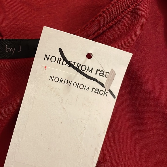 Fraiche by J Red V-Neck Long Sleeve Faux Wrap Stretch Knit Dress - Picture 7 of 11